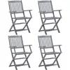 vidaXL Chaises pliables d'extérieur 4 pcs Bois d'acacia solide