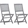 vidaXL Chaises pliables d'extérieur 2 pcs Bois d'acacia solide