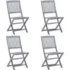vidaXL Vidaxl Chaises Pliables D'extérieur Lot De 4 Bois D'acacia Solide