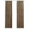 vidaXL Rideaux occultants avec crochets 2 pcs Velours Beige 140x175 cm