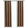 vidaXL Rideaux occultants avec anneaux 2 pcs Velours Beige 140x245 cm