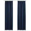 vidaXL Rideaux occultants avec crochets 2 pcs Bleu 140x245 cm