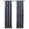 vidaXL Rideaux occultants et anneaux 2pcs Velours Anthracite 140x245cm