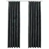 vidaXL Rideaux occultants et crochet 2pcs Velours Anthracite 140x245cm