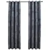 vidaXL Rideaux occultants et anneaux 2pcs Velours Anthracite 140x175cm