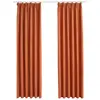 vidaXL Rideaux occultants avec crochets 2 pcs Rouille 140x175 cm