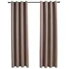 vidaXL Rideaux occultants avec anneaux en métal 2 pcs Taupe 140x225 cm