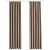 vidaXL Rideaux occultants avec crochets 2 pcs Taupe 140x225 cm