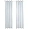 vidaXL Rideau occultant et anneaux en métal 2pcs Blanc cassé 140x175cm