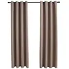 vidaXL Rideaux occultants avec anneaux en métal 2 pcs Taupe 140x175 cm