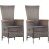 vidaXL Chaises d'extérieur 2 pcs avec coussins Résine tressée Gris