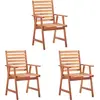 vidaXL Chaises de salle à manger d'extérieur 3 pcs Acacia massif