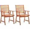 vidaXL Chaises de salle à manger d'extérieur 2pcs Bois d'acacia massif