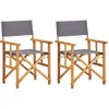 vidaXL Vidaxl Chaises De Metteur En Scène Lot De 2 Bois Massif D'acacia