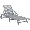 vidaXL Chaise longue de jardin Gris Bois d'acacia solide