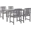 vidaXL Ensemble à manger d'extérieur 5 pcs Gris Bois d'acacia solide