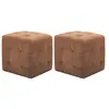 vidaXL 2 pcs Poufs Marron 30 x 30 x 30 cm Similicuir daim