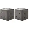 vidaXL 2 pcs Poufs Gris 30 x 30 x 30 cm Tissu velours