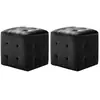 vidaXL 2 pcs Poufs Noir 30 x 30 x 30 cm Tissu velours
