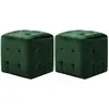 vidaXL 2 pcs Poufs Vert 30 x 30 x 30 cm Tissu velours