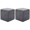vidaXL 2 pcs Poufs Gris 30 x 30 x 30 cm Similicuir daim