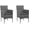 vidaXL Chaises de salle à manger de jardin 2 pcs Résine tressée Gris