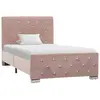 vidaXL Cadre de lit Rose Velours 90x200 cm