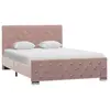 vidaXL Cadre de lit Rose Velours 120x200 cm
