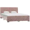 vidaXL Cadre de lit Rose Velours 140x200 cm