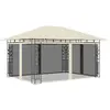 vidaXL Belvédère avec moustiquaire 4x3x2,73 m Crème 180 g/m²