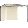 vidaXL Belvédère de jardin avec rideau latéral 3x3x2,25 m Crème