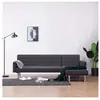 vidaXL Canapé-lit en forme de L gris foncé polyester