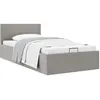 vidaXL Cadre de lit à stockage hydraulique Gris clair Tissu 90x200 cm