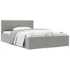 vidaXL Cadre de lit à stockage hydraulique Gris clair Tissu 140x200 cm