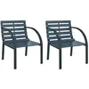vidaXL Chaises de jardin 2 pcs Gris Bois