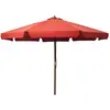 vidaXL Parasol avec mât en bois 330 cm Terre cuite