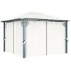 vidaXL Tonnelle avec rideau 300x300 cm Crème Aluminium