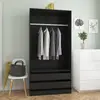 vidaXL Garde-robe Noir 100x50x200 cm Aggloméré