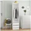 vidaXL Garde-robe avec tiroirs Blanc 50x50x200 cm Bois d'ingénierie