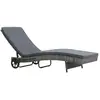 vidaXL Chaise longue avec roues et coussin Résine tressée Anthracite