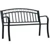 vidaXL Banc de jardin 125 cm Noir Acier