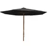 vidaXL Parasol d'extérieur avec mât en bois 350 cm Noir