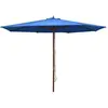 vidaXL Parasol d'extérieur avec mât en bois 350 cm Bleu