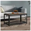 vidaXL Table basse Gris et noir 90x45x45 cm MDF et fer