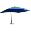 vidaXL Parasol suspendu avec mât en bois 400x300 cm Bleu