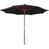 vidaXL Parasol avec mât en bois 300x258 cm Noir