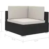vidaXL Chaises d'angles 2 pcs avec coussins Résine tressée Noir