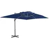 vidaXL Parasol déporté avec mât en aluminium 4x3 cm bleu azur