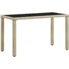 vidaXL Table de jardin Beige 123x60x74 cm Résine tressée
