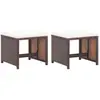 vidaXL - Tuinkrukken - 2 - st - met - kussens - poly - rattan - bruin